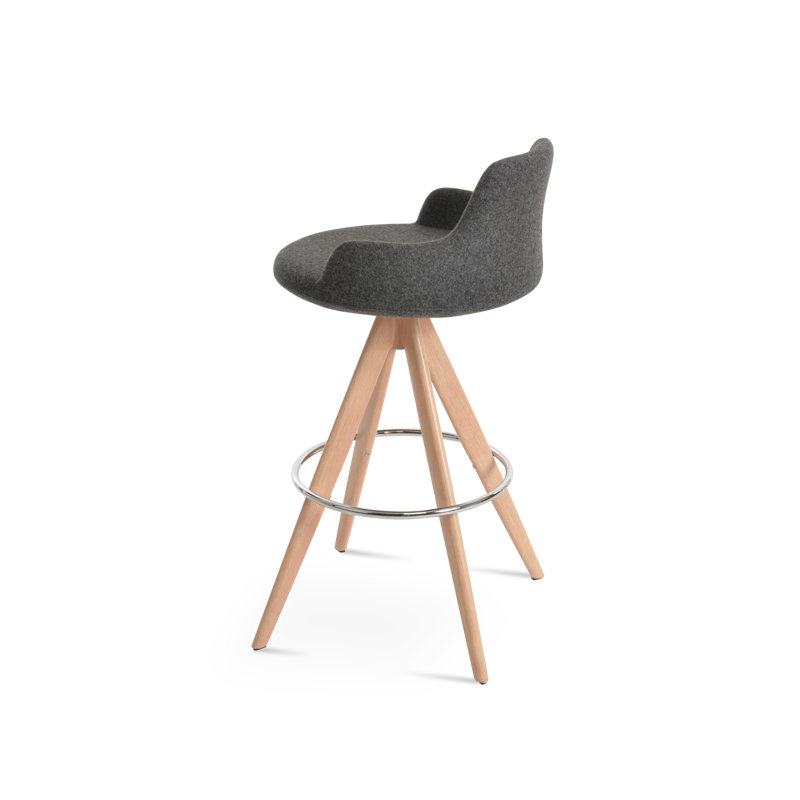 Tabouret de derviche, Naturel, Gris foncé, Tabouret de bar (siège d'une hauteur de 29,5 po)