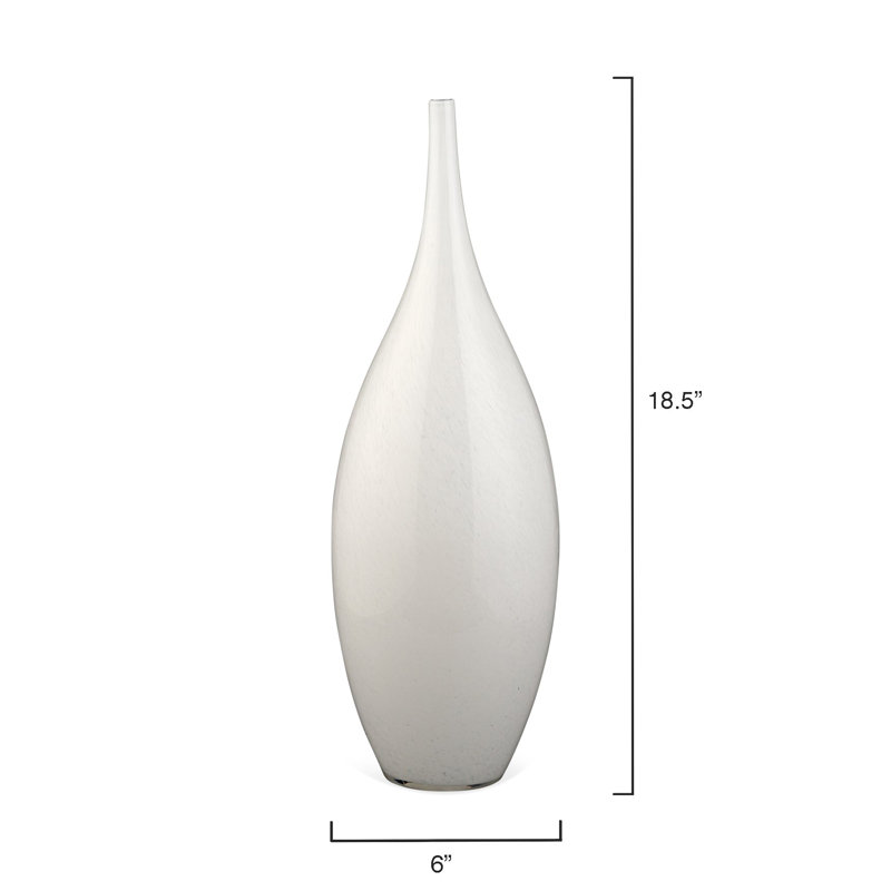 Nymph Handmade Glass Table Vase, White