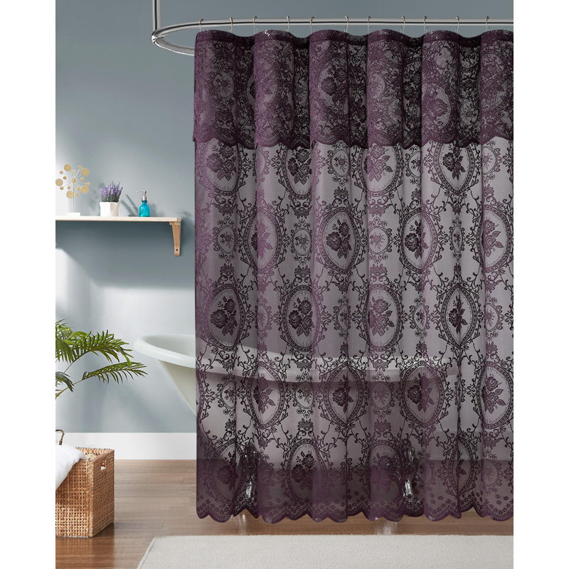 Rideau de douche Sharon Goth, H 72 po x l 36 po, Violet