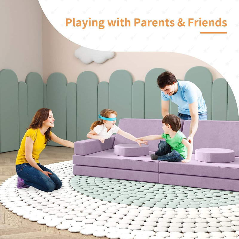 Canapé-lit modulaire / repose-pieds et repose-pieds 11 po Adrinne Kids
