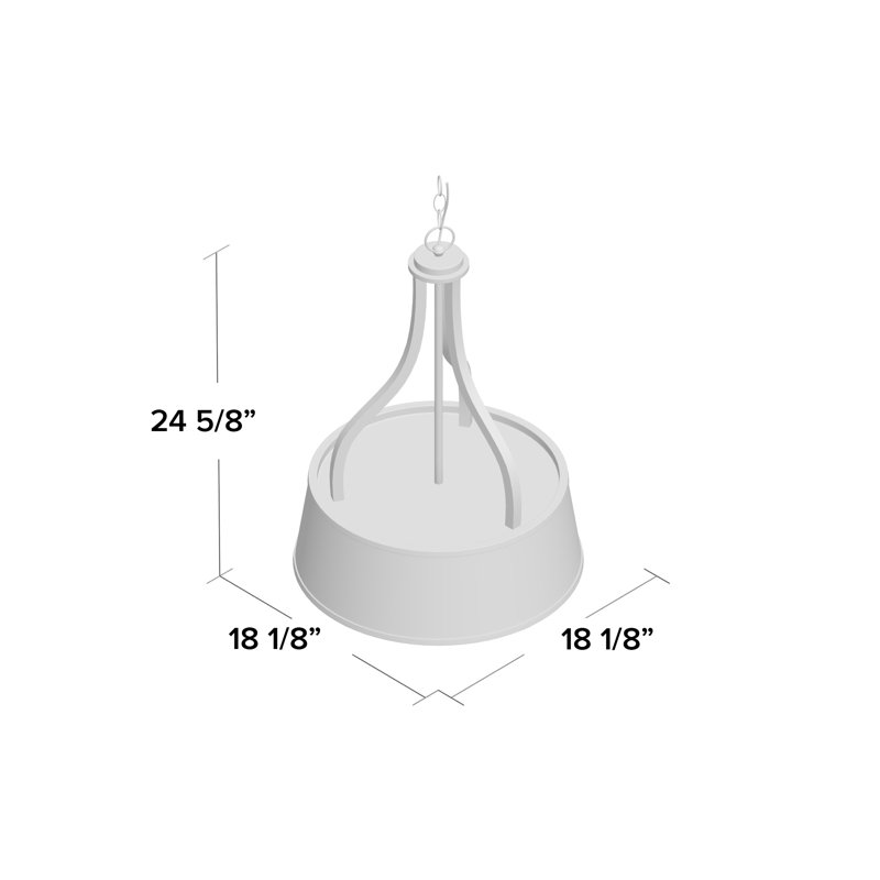 Kenery 3 - Light Dimmable Drum Chandelier, Antique Bronze