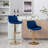 Set of 2 Swivel Bar Stools with Chrome Footrest and Base-106865628