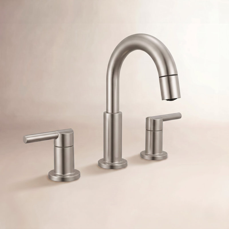 Robinet de salle de bain en nickel brossé avec douchette Nicoli, Inoxydable