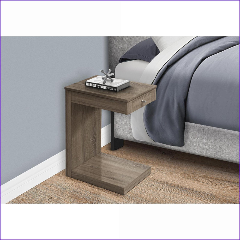 Table basse d'apparence en bois gris avec base en métal chromé pour le salon et amp; Chambre à coucher
