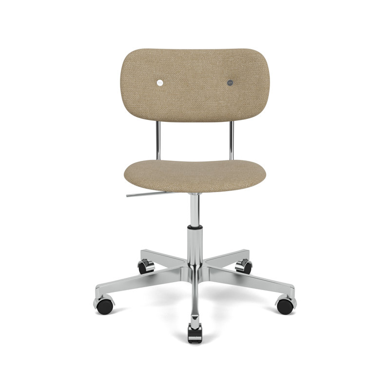 Co Swivel Task Chair, Beige, Natural Oak/Silver, Acrylic Blend