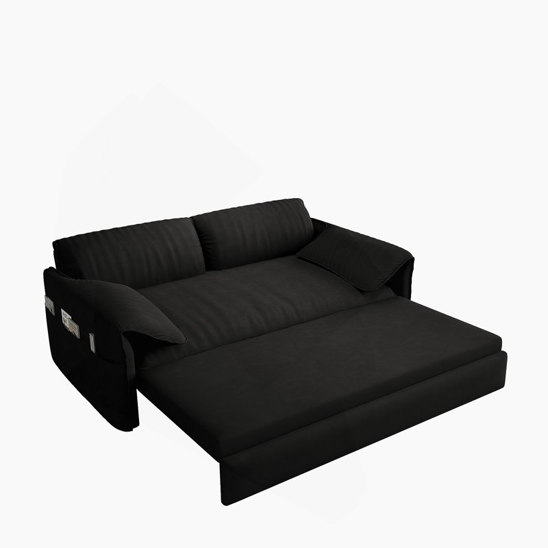 Pull Out Sofa Bed Sleeper Sofa for Living Room, Black