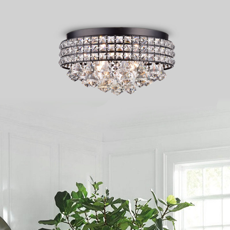 Plafonnier encastré 4 lumières 15 po Mossley, Noir brunâtre