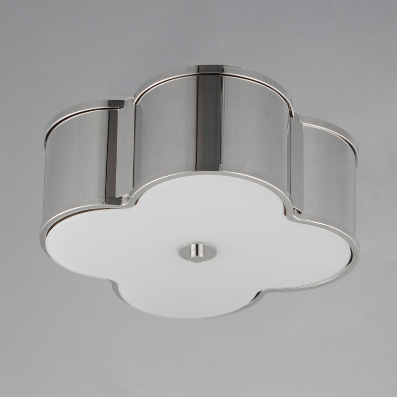 Clover-Flush Mount, Polished Nickel