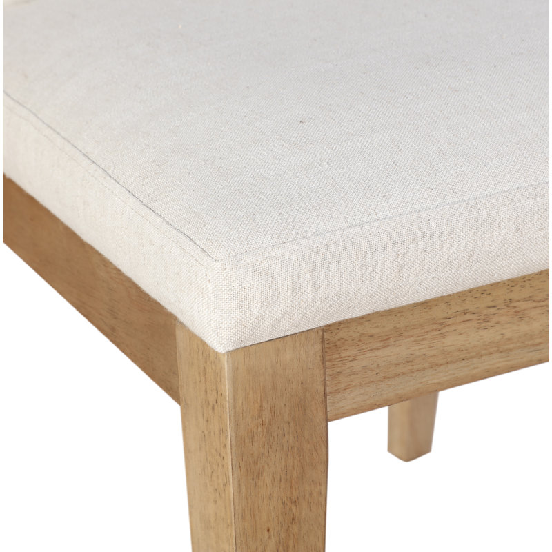 Chaise d'appoint rembourrée Meria, Mélange de lin blanc alpaga