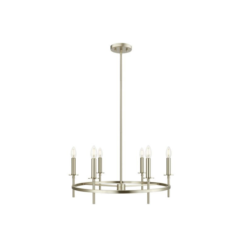 Lustre 6 lumières Kerween, Nickel brossé, Non