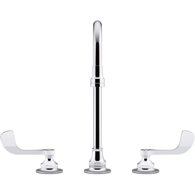 Triton Bowe 1.0 GPM Widespread Bathroom Sink Faucet with Laminar Flow, Gooseneck Spout and Wristblade Handles, Drain Not Included