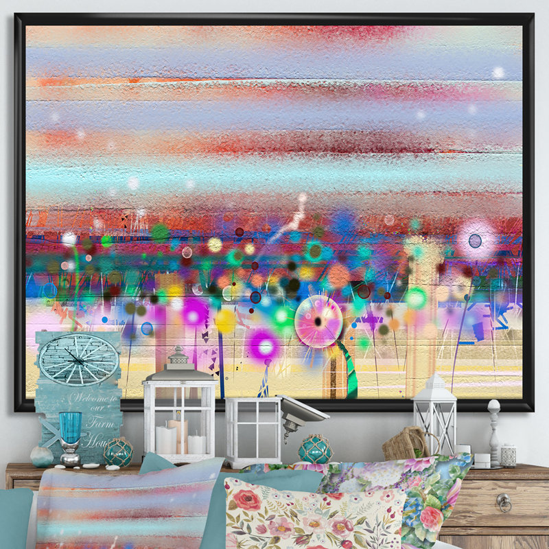 «Pastel Yellow and Red Spring Flowers», reproduction d'impression sur toile, H 36 po x l 46 po x 1,5 po