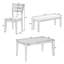 Ensemble de salle à manger rustique 6 pièces avec banc et 4 chaises rembourrées - Mobilier de salle à manger classique-985909327