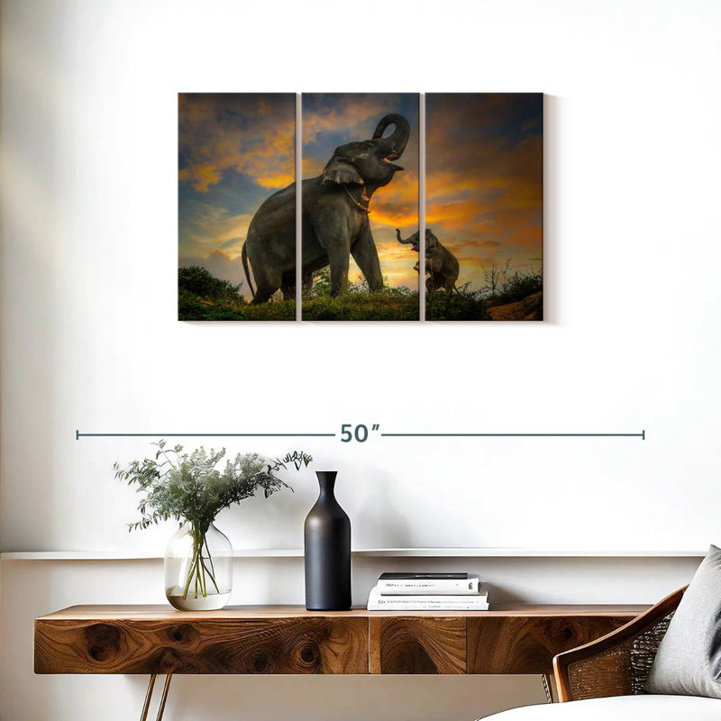 Brampt Elephant Herd Call, 20" H x 33" W