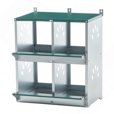 4 Compartment Chicken Nesting Boxes, Metal Nesting Boxes Wall Mount Chicken Egg Laying Box For Different Chicken Breeds