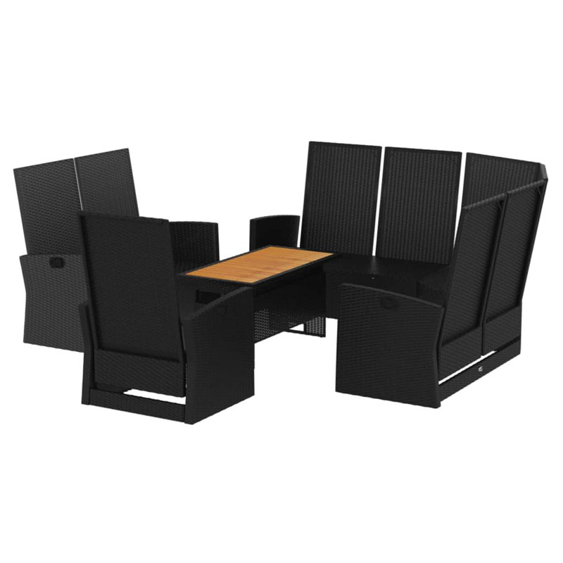 - Person Patio Conversation Set with Cushions, Black