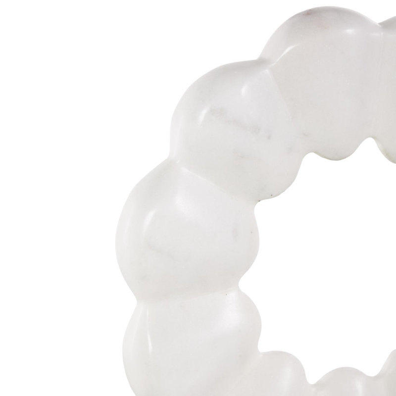 Cole And Grey Marble Floral Inspired Ring Geometric Sculpture With Black Block Base