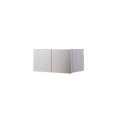 Wood Wall Mounted Storage Cabinet in Metallic Gray Finish