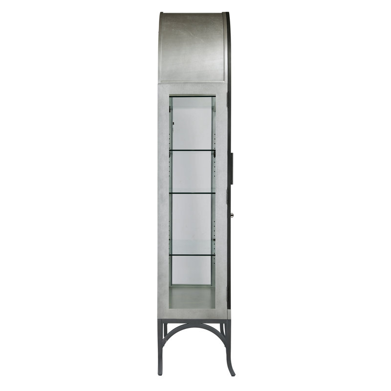 Ramona Lighted Curio Cabinet, Burnished Sliver