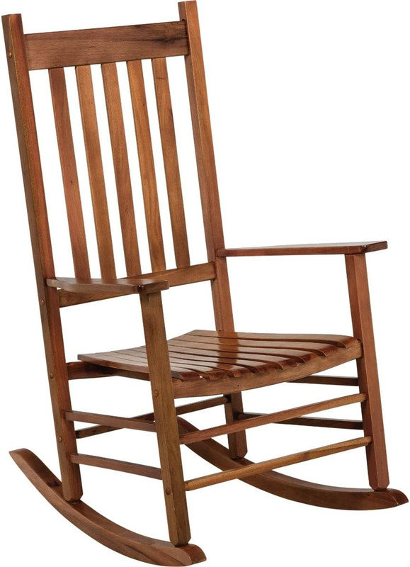 Lark Manor™ Solid Fir Wooden Patio Rocking Chair - Reclining High ...