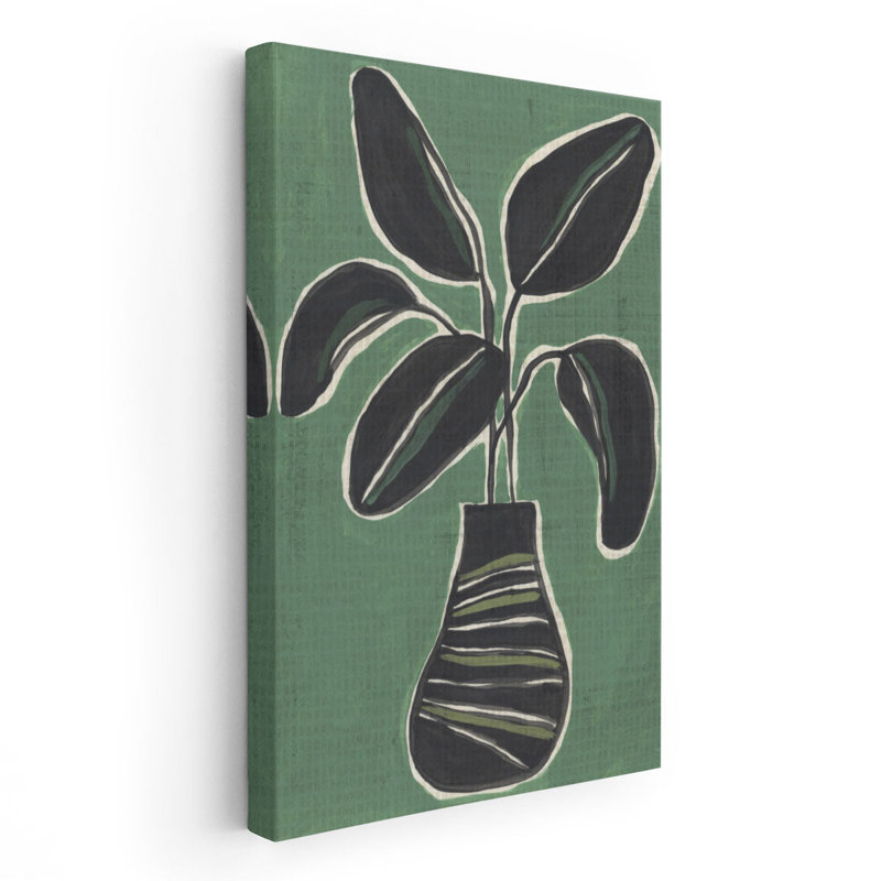 «Jade Pots Palm I», reproduction d'art sur toile, H 30 po x l 20 po