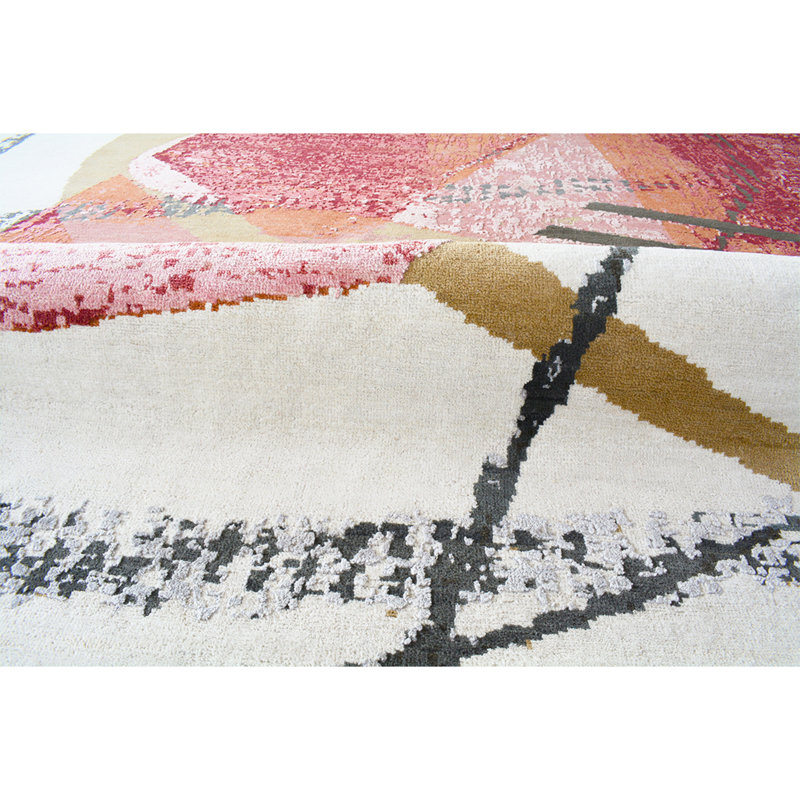 Hand Woven Silk and Wool Area Rug, Rectangle 8' x 10'