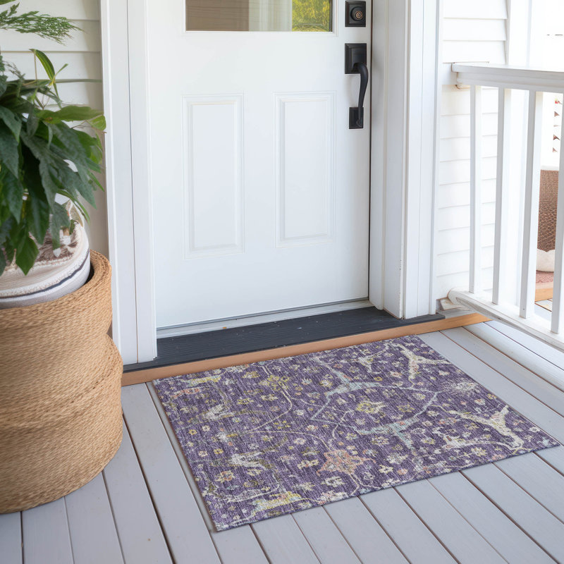 Machine Washable Indoor/Outdoor Jusino ACN2233 Global Rug, Rectangle 1'8" x 2'6"