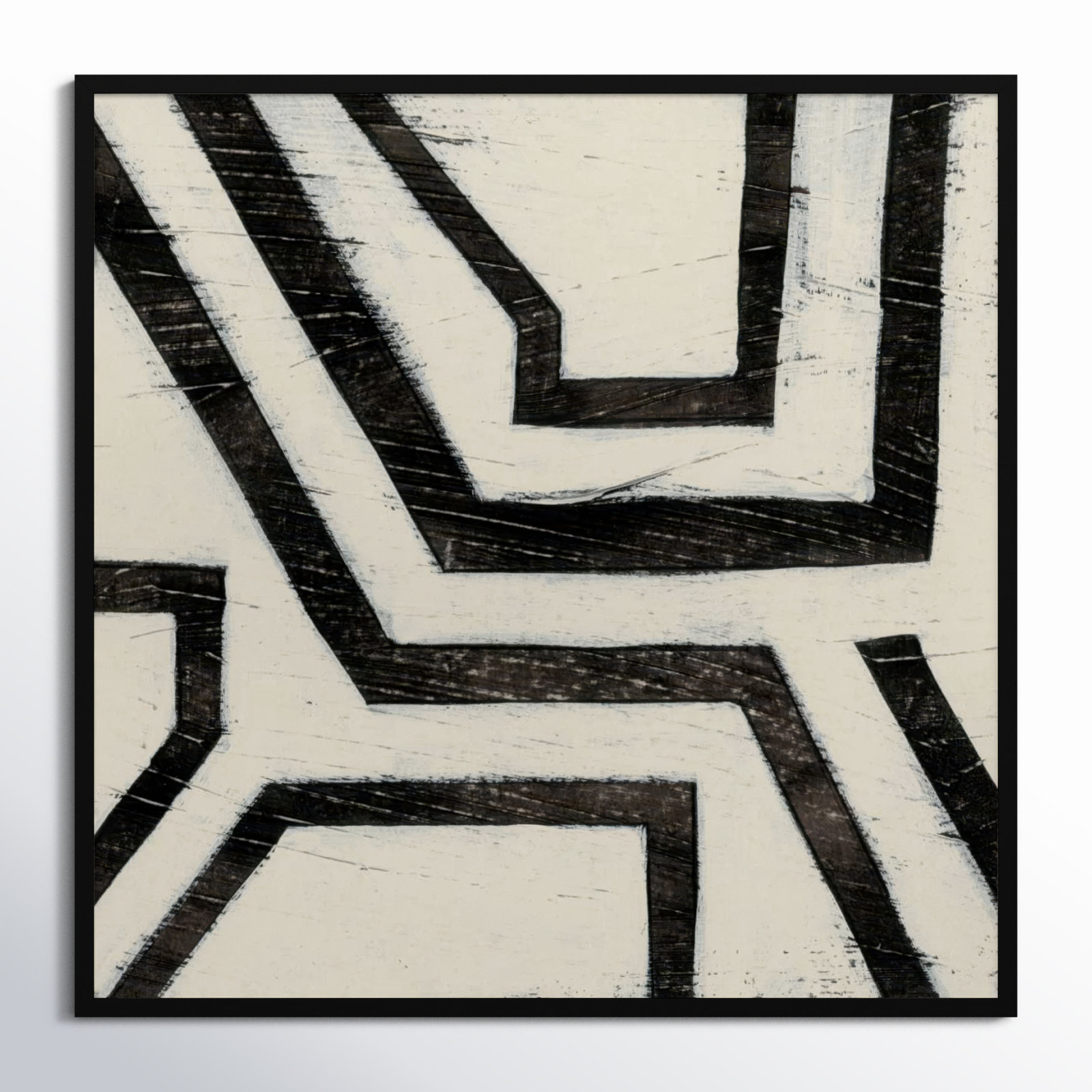Hieroglyph III by June Erica Vess, Black Framed, 41" H x 41" W