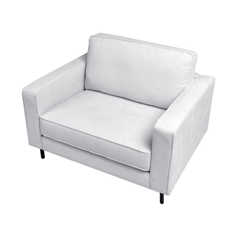 Living Room Set Sumaia Fabric 4 Seater, Light Grey