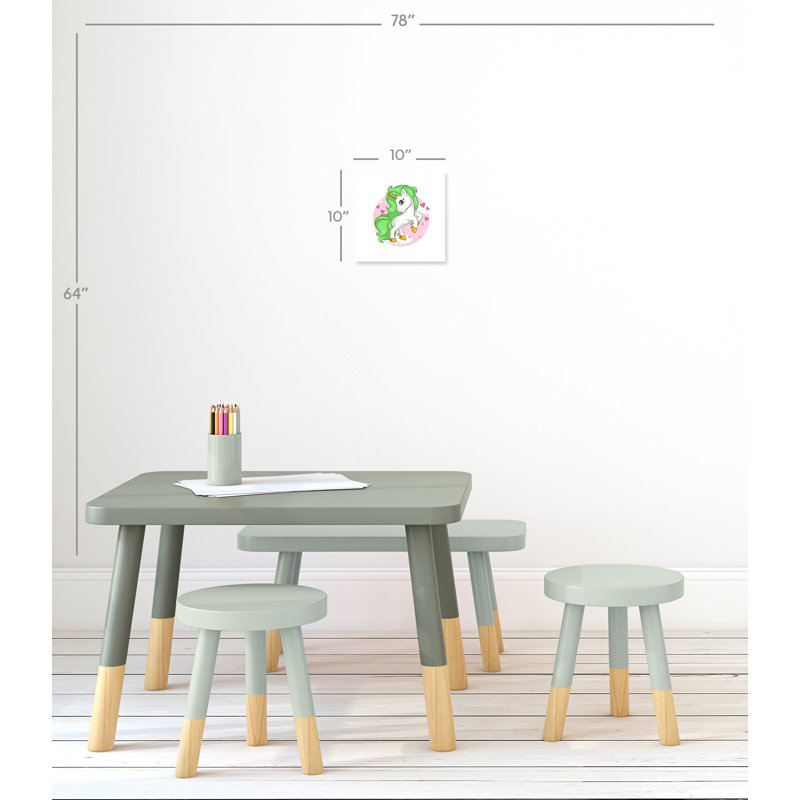 Impression sur papier licorne, H 10 po x l 10 po x P 1 po