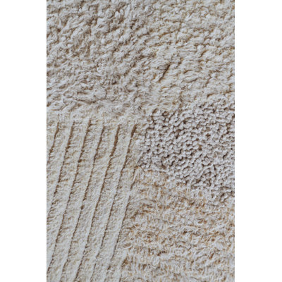 Growing Up On A Farm Hand Tufted Cotton Abstract Area Rug