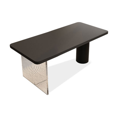 Bureaux rectangulaires noirs en bois massif