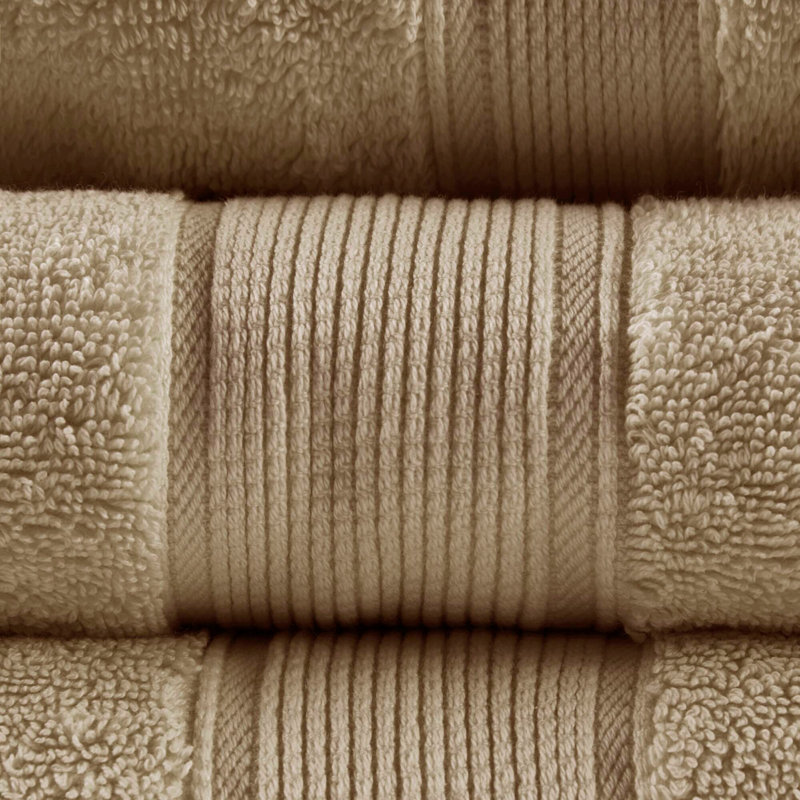 100% Cotton 8 Piece Antimicrobial Towel Set, Taupe