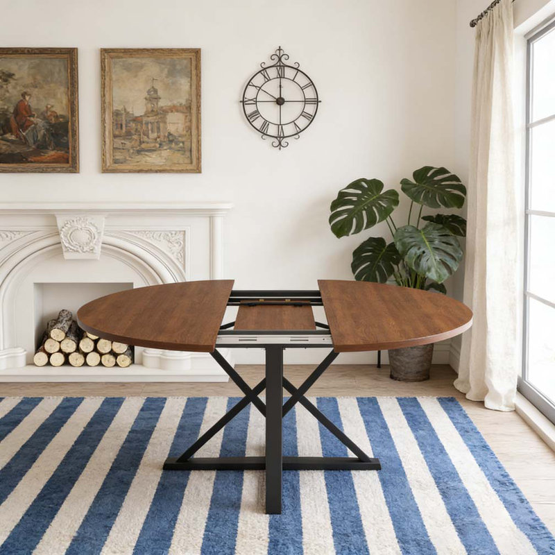 47 Inch Extendable Round Dining Table