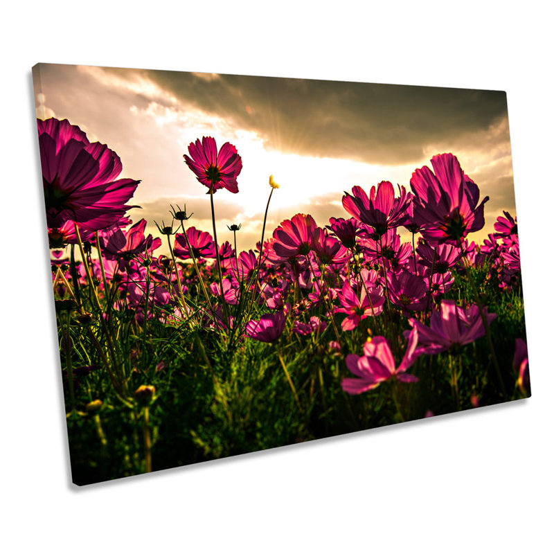 Flowers Sunset Floral - Wrapped Canvas Art Prints, 30.5cm H x 45.7cm W
