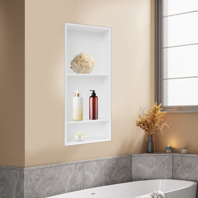 Recessed Shower Storage Shelf, Bathroom Shelf Organizer, 304 Stainless Steel Bathroom Shower Shelf