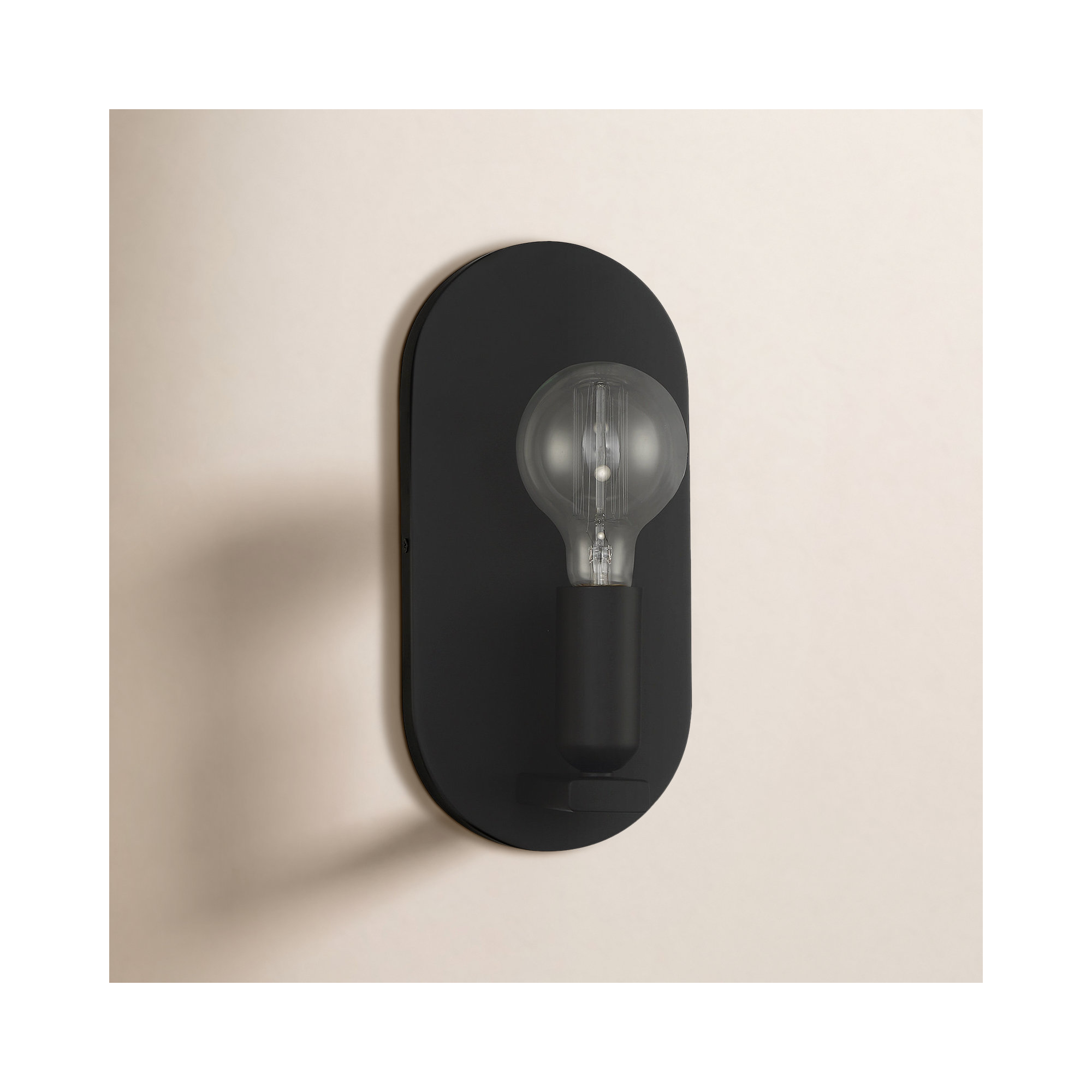 Cassi 1 - Light Dimmable Armed Sconce, Matte Black
