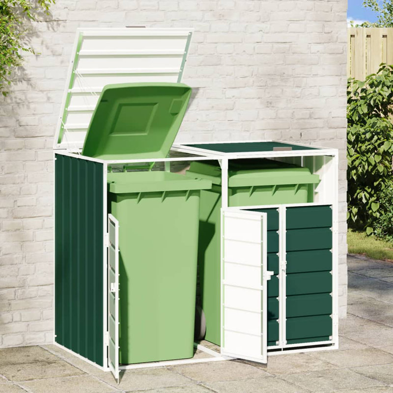 Rangement pour bac double à roulettes Vidaxl 56,7 po x 31,9 po x 44,5 po, Vert