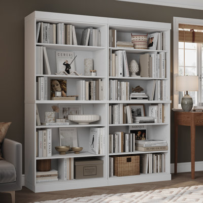 Bibliothèque modulaire haute à 12 étagères, 100 % bois massif, avec étagères réglables et rangement ouvert, 162,5 cm (L) x 181,5 cm (H)