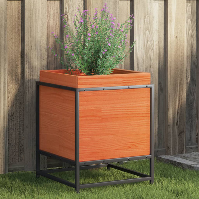 Planter Box,  Wax Brown, 50cm H x 40cm W x 40cm D