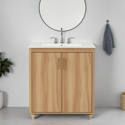 Meuble-lavabo simple 30 po avec comptoir en céramique Tiffin