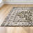 Floral Border Foldable Washable Area Rug –Light Green-1340066604