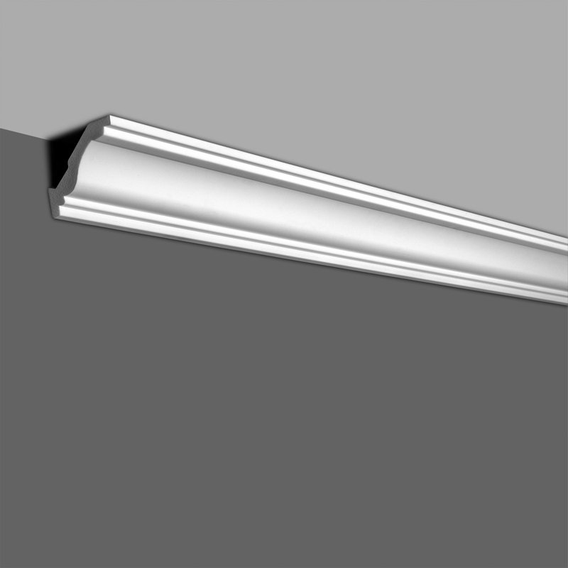 2-1/2 in x 2-1/2 in x 96 in Recycled Polystyrene Plain Crown Moulding Pro Pack 32 LF