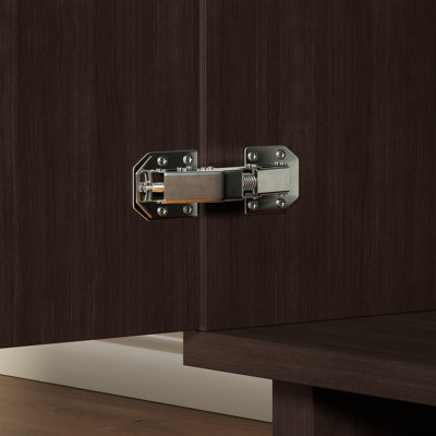 Meuble d'appoint de 80 cm de large avec tiroir, 2 portes et tablette réglable (ensemble de 3), noyer brun