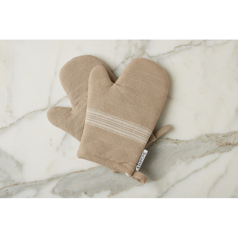 Gant de four, rayures rétro, Spruce Green