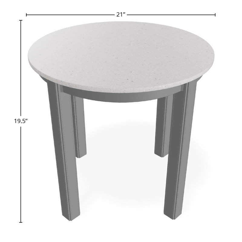 Outdoor Round Side Table, Snow/Graphite, Acrylic