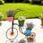 Vintage Style Metal Tricycle Planter With 3 Tier Flower Pots, Hand-Painted Outdoor Garden Decor Stand With Drainage Holes And Stable Non-Rolling Wheels