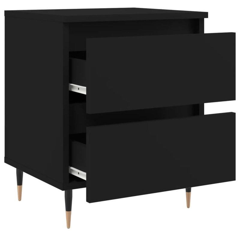 Solley 40cm W Iron Bedside Table, Individual, Black