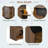Mid-century Multi-use Extenable Cabinet Desk With Storage Peg Board, Storage Cabinet With Sliding Glass Doors, Led Light, Free Cat Cushion And Cat Toy