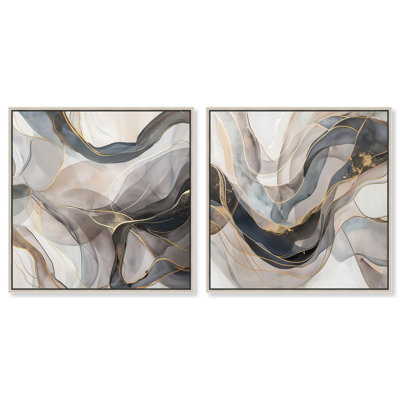 Gleaming Horizons Set Canvas Set of 2 Earth Tone Art by Art Remedy